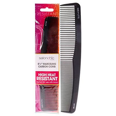 SalonChic Marceling Carbon Comb High Heat Resistant 8.5 for Unisex 1 Pc Comb