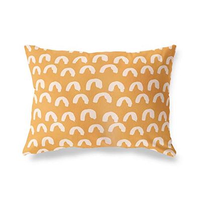 BonaMaison Orange-Blanc Cassé Housse de Coussin Motif, Taie d'oreiller pour Lit Voiture Canapé Maison Salon Chambre, Décoration D'intérieur, 35x50 Cm - Conçu et Fabriqué en Turquie