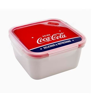 Snips, Fiambrera Coca-Cola Cuadrada 1,4 L, Fiambrera con Tapa, Bento Box 4 Cierres de Seguridad 18 x 18 x 8,5, Fiambrera Made in Italy 0% Bpa