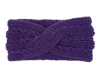 KAEHA SUN-072-04 1 stuk hoofdband voor dames, winter, elastische haarbanden, warmer, paars