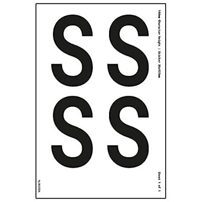 One Letter Sheet - S - 9mm Character Height - 300x200mm - Self Adhesive Vinyl