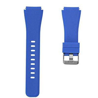 System-S Armband flexibelt av silikon 22 mm för Samsung Gear S3 Smartwatch i blått, blå, Eine Grösse, Klassisk