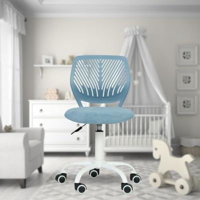 FurnitureR Chaise de Bureau Polyvalente pour Enfants, Chaise de Travail sans Accoudoirs à Hauteur Réglable, Chaise d'Étude Pivotante Colorée pour L'école et Le Bureau à Domicile, Curio Bleu