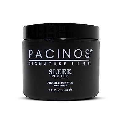 Pacinos Sleek Pomade - Extra Hold & Shine Finish - Long Lasting Definition - Water Soluble Formula - Easy To Apply & Wash Out - For All Hair Types - 118ml