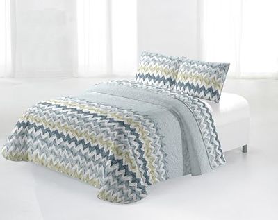 Miracle Home. Copriletto trapuntato 100% microfibra spazzolata, leggero e traspirante Caripi Ultras. 235 x 265 cm. Letto da 135