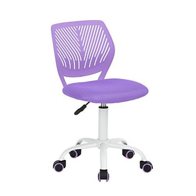 FurnitureR Modern Verstelbaar Ontwerp Computer Seat Bureau Draaibaar Armloos Kinderen Leerruimte Thuis Kantoor Task Stoel, Paars, Plastic, 38,5 cm x 40 cm x 75-87 cm