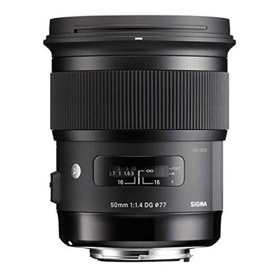 Sigma 50 mm F/1,4 - Alvo para Nikon (50 mm, f/1,4, zoom ótico 1x, 77 mm), cor preta