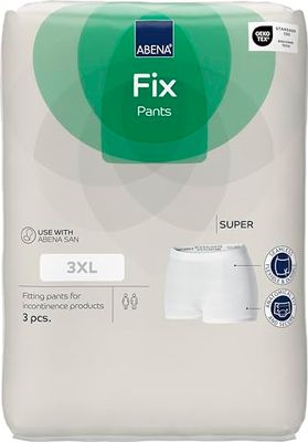 Abena Fix Pants Super 3XL Disposable Underwear | Pack of 3 | Disposable Pants for Fixing Incontinence Products and Pads. Incontinence Pants Pull Up Pants. Incontinence Pants for Men and Women.