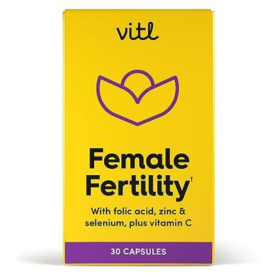 Vitl Female Fertility Supplement - 30 Vegan Capsules - includes Folic Acid, Vitamin B12 & Zinc - Formulated with 17 Essential Nutrients & Vitamins - Conception Support for Women - 1 Month Supply