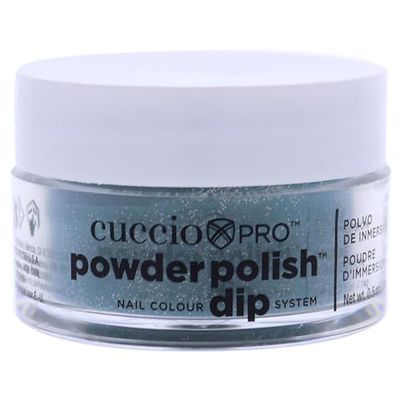 Cuccio Green Glitter with Blue Undertones Dipping Powder 14g