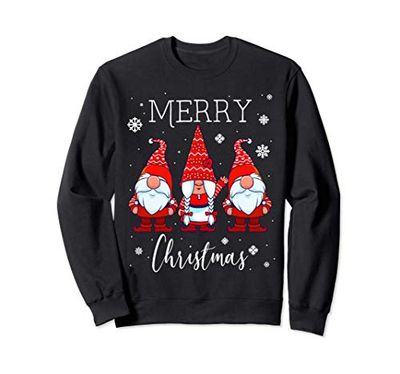 Buon Natale Gnome Tre Gnomi Nordici 3 Gnomi Rossi Felpa