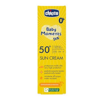 Chicco krem przeciwsłoneczny SPF 50 +, dla dzieci, wodoodporny, doskonała ochrona przed UVA, UVB i podczerwienią, 0 miesięcy +, 75 ml