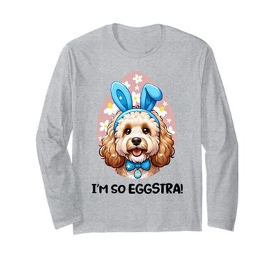 Divertente coniglietto pasquale Goldendoodle I'm So Eggstra Egg Hunt Maglia a Manica