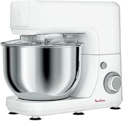 MOULINEX ROBOT PATISSIER ESSENTIAL QA150110 Multifunctionele robot, 800 W, 6 snelheden, roestvrijstalen kom, 4,8 l, set voor gebak, kneedgarde, handmixer