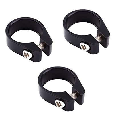 通用 Alluminio Bicicletta Sella Fissaggio Sella Bici Chiusura Sella Bicicletta Morsetto a Sgancio Rapido per Reggisella MTB da 27,8 a 28,8 mm, Nero - 28,6 mm Morsetto Sellino Bicicletta, 3 Pezzi