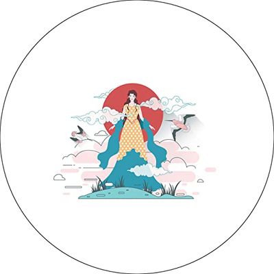 Bonateks, Ronde digitaal bedrukte muismat, antislip onderkant, voor kantoor en thuis, diameter: 22 cm