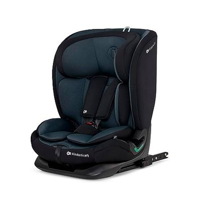 Kinderkraft ONETO3 I-Size 76 et 150 cm, Siège auto bébé Groupe 1/2/3 de 9 à 36 kg, 15 mois à 12 ans, Installation ISOFIX facile, Fonction reclining, Régler l'appui-tête sur 18 niveaux, Noir