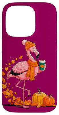Automne Flamant Rose Pumpkin Spice Ambiance Festivités Coque pour iPhone 14 Pro