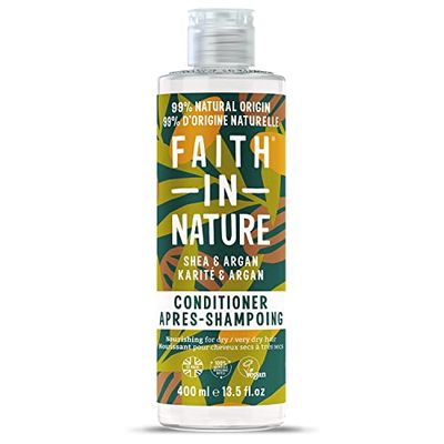 Faith in Nature Balsamo Naturale al Karité & Argan, Nutriente, Vegano e Non Testato su Animali, Senza SLS e Parabeni, Tutti i Tipi di Capelli, 400 ml