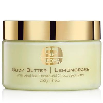 Kedma - Body Butter Lemongrass - Hydrating Body Butter with Cocoa Butter and Dead Sea Minerals - For Dry Skin - 250g