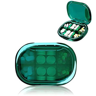 Portapillole Giornaliero Contenitore Pillole Organizzatore con 6 Scomparti per Borsa o Tasca per il Viaggio per medicinali e medicinali, per uso quotidiano
