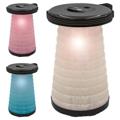 Wedo Sittoglow 2126101 Telescopische kruk met ledverlichting, hoogte 42 cm, capaciteit 130 kg, Tüv Y Gs, zwart