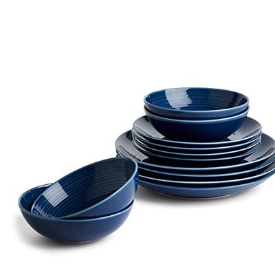 Royal Doulton Exclusively for Gordon Ramsay Gordon Ramsay Maze 12P Set Denim, Blue