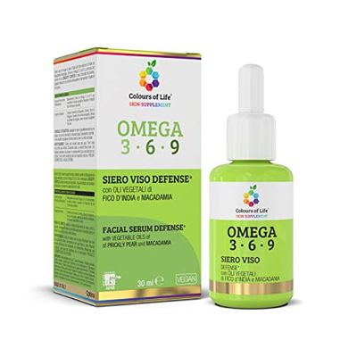 Siero viso DEFENSE con OLI VEGETALI di FICO D'INDIA e MACADAMIA - 30 ml a base di oli vegetali ricchi in Omega 369, antiossidante e protettivo