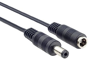 PremiumCord Cavo Prolunga per Collegamento Alimentazione 5,5/2,1 mm, Corrente Massima 2A, AWG20, Colore Nero, Lunghezza 10 m