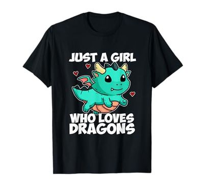 Just A Girl Who Loves Dragons Drago Carino Costume Regalo Maglietta