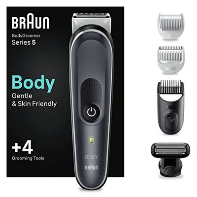 Braun Lichaamsverzorger Series 5 5360, Lichaamsverzorger Voor Heren - Borst, Oksels, Schaamstreek, Manscaping en Meer - Incl. Kammen, SkinShield Technologie, Opzetstuk, Waterbestendig