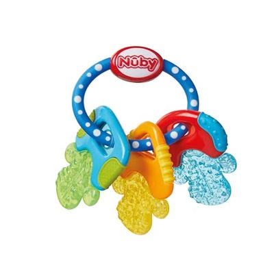 Nuby - IcyBite Mordedor bebé refrigerador com gel PurICE - alívio para gengivas sensíveis e molares - mordedor frio bebé com texturas sensoriais - brinquedos sensoriais a partir de 3 meses - cores