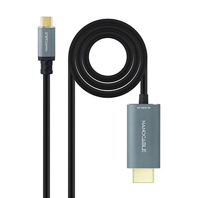 USB-C stekker naar HDMI-stekker converterkabel maakt een resolutie van 8K bij 60 Hz met een lengte van 1,8 meter mogelijk, ideaal voor het aansluiten van apparaten met USB-C-uitgang op displays met