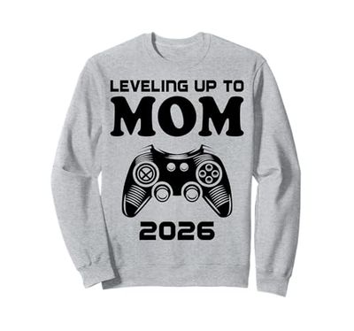 Leveling Up To Mom 2026 Baby Announcement Gamer Mommy Sweatshirt