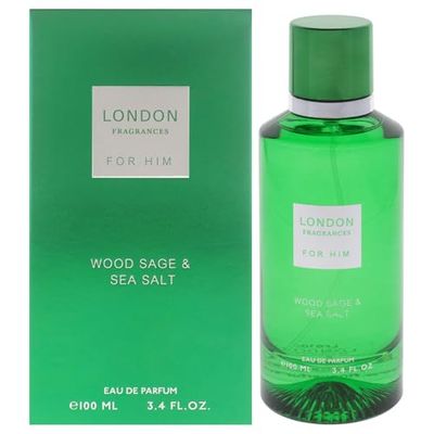 London Fragrances - Wood Sage and Sea Salt by Fine Perfumery for Men - 3.4 oz EDP Spray