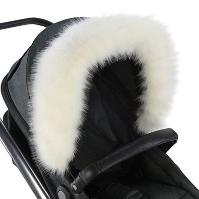 For-Your-Little-One aFHACWV-W567 - Pram Fur Hood Trim Compatible On Valco, Color White