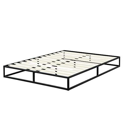Olee Sleep Bettrahmen, 22 cm, Modern, Metall, Holzlatten, Matratzenbasis, Holzlattenrost, kein Boxspring erforderlich, Twin Size, 90 x 200 cm, Schwarz