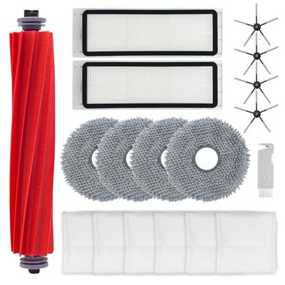 Set di accessori per aspirapolvere roborock Q Revo Robot Vacuum 4 Mop Pads+1 spazzola principale+6 sacchetti per la polvere+4 spazzole laterali+2 filtri HEPA (18)