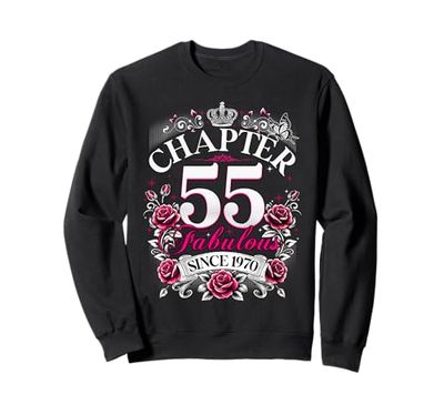Womens Chapter 55 Fabulous Since 1970 55th Birthday Design Felpa