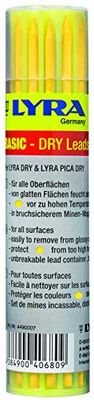 Lyra Lot de 12 mines de crayon jaune pour toutes les surfaces - Couleur effaçable - 4490007