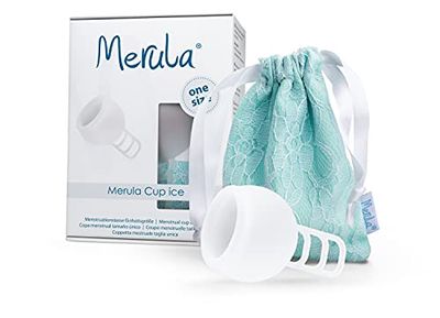 Merula Cup ice (transparente) - Tamanho único copo menstrual de silicone de grau médico
