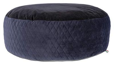Kerbl Maxi-Pet 80391 Pouf pour Chaise Longue Noir/Bleu Diamètre 80 x 25 cm