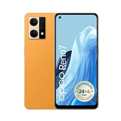 OPPO Reno7 Smartphone, AI Tripla Fotocamera 64+2+2MP, Display 6.4” 90HZ AMOLED, 4500mAh, Ricarica 33W, RAM 8GB (Esp. fino 13GB) + ROM 128GB (Esp. fino 1TB), [Extra Garanzia 24+6 Mesi], Sunset Orange