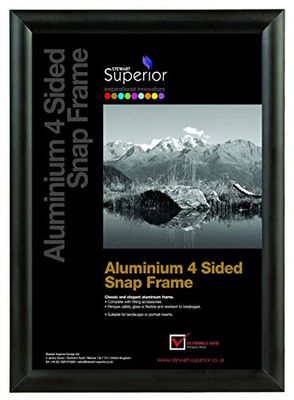 Stewart Superior A0 aluminium 4 sidig 25 mm frontlastad bild/affisch snäppram - svart