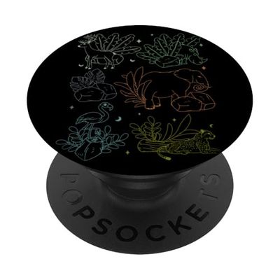 Jungle Art Niños Animales De La Selva Elefante Tigre Guepardo PopSockets PopGrip Adhesivo