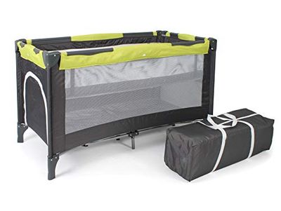 Chic 4 Baby 340 70 - Berço de viagem com solo para recém-nascidos e bolsa de transporte, cinzento e verde