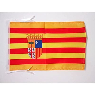 AZ FLAG Drapeau Aragon 45x30cm - PAVILLON aragonais - Aragon - Espagne 30 x 45 cm Haute qualité