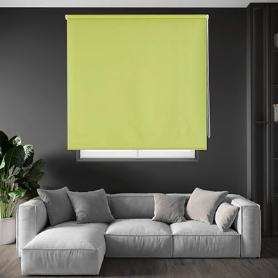 Blindecor Draco Estore de rolo opaco liso, verde pistácio, 100 x 230 cm (largura por altura), Tamanho do tecido 97 x 225 cm. Estores térmicos blackout