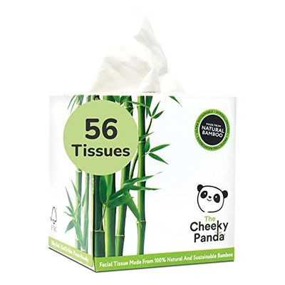 The Cheeky Panda Caixa de lenços de papel de 3 camadas, 56 x lenços faciais de bambu, 100 % bambu FSC | extra macio
