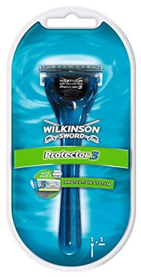 WILKINSON SWORD - Protector 3 For Men | Smooth Shave | Razor Handle + 1 Blade Refill